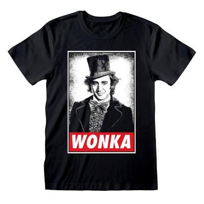Unisex T-Shirt met Korte Mouwen Willy Wonka Wonka Zwart - Maat: XXL