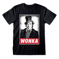 Unisex T-Shirt met Korte Mouwen Willy Wonka Wonka Zwart - Maat: XXL - thumbnail