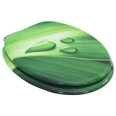 VidaXL Toiletbril met soft-close deksel waterdruppel mdf groen VidaXL Toiletbril met soft-close deksel waterdruppel mdf groen