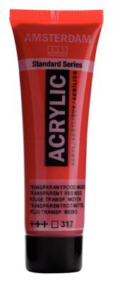 Royal Talens Amsterdam Standard Series Acrylverf Tube 20 ml - Transparantrood Middel 317