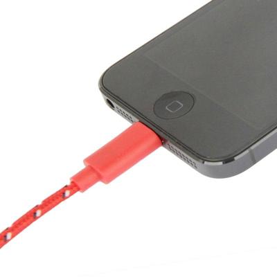 Geweven nylon stijl USB Data Transfer / laad Kabel voor iPhone 6 / 6S & 6 Plus / 6S Plus / iPhone 5 & 5S & 5C, Kabel lengte: 1 meter (rood)
