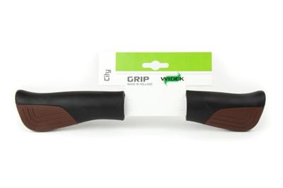 Widek handvat kinderfiets city nova 90/120mm zw/bruin (kaart)