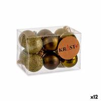 Set kerstballen 4 x 5 x 4 cm Groen Plastic (12 Stuks) - thumbnail