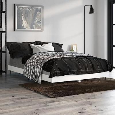 Bedframe bewerkt hout wit 120x190 cm