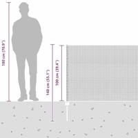 VidaXL Hek met paal zilver 1 x 10 m staal - thumbnail