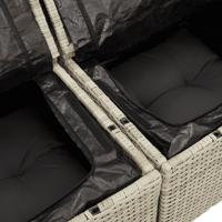6-delige Loungeset met kussens poly rattan lichtgrijs - thumbnail