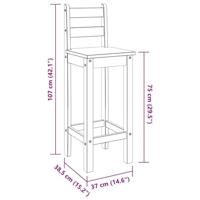 Barstoelen 2 st massief grenenhout - thumbnail