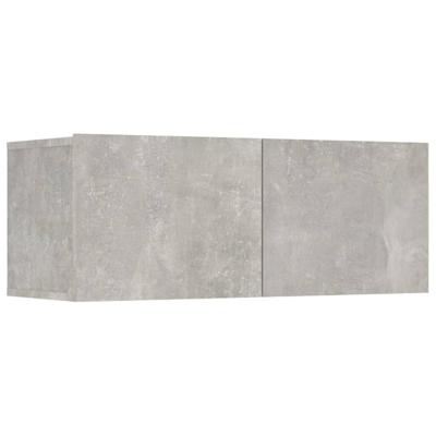 6-delige Tv-meubelset bewerkt hout betongrijs - thumbnail