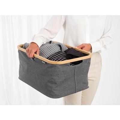 Brabantia Wasmand Opvouwbaar 40L Pepper Black/Bamboe Brabantia Wasmand Opvouwbaar 40L Pepper Black/Bamboe