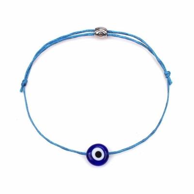Gelukkige boze oog armbanden voor vrouwen 6 kleuren handgemaakte gevlochten touw Lucky Jewelry rode armband Female(Blue)