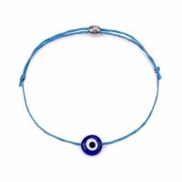 Gelukkige boze oog armbanden voor vrouwen 6 kleuren handgemaakte gevlochten touw Lucky Jewelry rode armband Female(Blue) - thumbnail