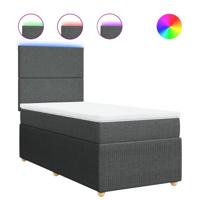 Boxspring met matras stof donkergrijs 80x200 cm - thumbnail
