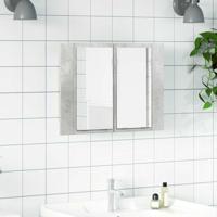 VidaXL Badkamerkast met spiegel en led 60x12x45 cm acryl betongrijs - thumbnail