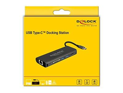 DeLOCK USB Type-C 3.1 Docking Station HDMI 4K 30 Hz, Gigabit LAN en USB PD functie dockingstation