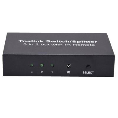 NK-T32 Toslink 3 In 2 Out Switch/Splitter with IR Remote
