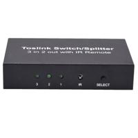 NK-T32 Toslink 3 In 2 Out Switch/Splitter with IR Remote - thumbnail