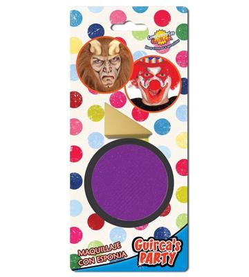 Paarse schmink met sponsje