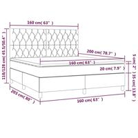 Boxspring met matras stof donkerbruin 160x200 cm - thumbnail