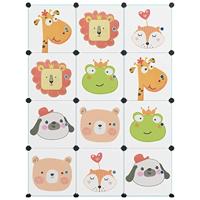 VidaXL Kinderopbergmeubel met 12 vakken polypropeen blauw - thumbnail