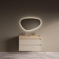 Badmeubelset Riga Travertin met Wastafel 100 cm Kasjmier - thumbnail