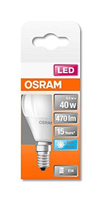 OSRAM HOMELIGHTING 4058075430815 LED-lamp Energielabel F (A - G) E14 Peer 4.9 W = 40 W Koudwit (Ø x h) 45 mm x 82 mm 1 stuk(s)