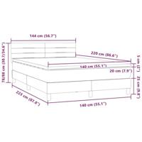 Boxspring met matras fluweel donkergrijs 140x220 cm - thumbnail