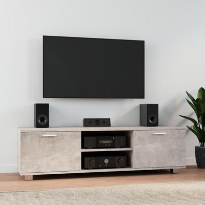 Tv-meubel 140x40,5x35 cm bewerkt hout betongrijs