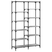 Boekenrek 100x32x170 cm bewerkt hout en ijzer grijs sonoma - thumbnail
