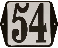 Huisnummer naambordje standaard 15x12 cm nummer 54 - Warentuin mix - thumbnail