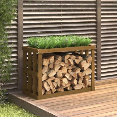 VidaXL Houtblokhouder 108x52x74 cm massief grenenhout honingbruin