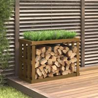 VidaXL Houtblokhouder 108x52x74 cm massief grenenhout honingbruin - thumbnail