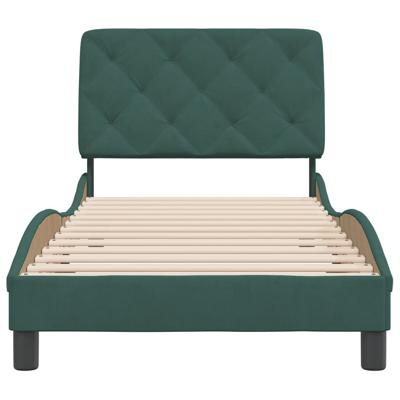 Bedframe zonder matras 90x190 cm fluweel donkergroen