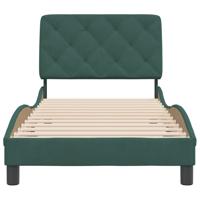 Bedframe zonder matras 90x190 cm fluweel donkergroen - thumbnail