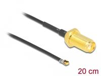 Delock WiFi-antenne Aansluitkabel [1x SMA-bus - 1x IPEX-stekker] 0.2 m Zwart - thumbnail