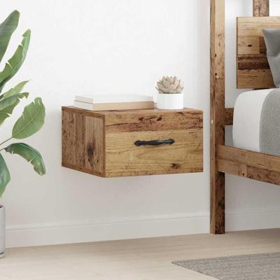 Nachtkastje met lade Oud hout 35 x 35 x 20 cm Bewerkt hout Nachtkastje met lade Oud hout 35 x 35 x 20 cm Bewerkt hout