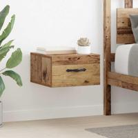 Nachtkastje met lade Oud hout 35 x 35 x 20 cm Bewerkt hout - thumbnail