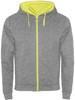 Roly RY1105 Fuji Sweat-Jacket - Heather Grey 58/Fluor Yellow 221 - M - thumbnail