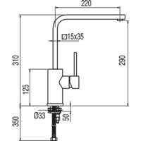 Top Keukenkraan uiloop 35x15 mm 162435 Tres - thumbnail