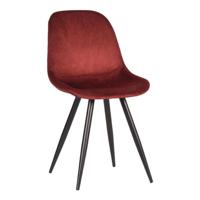 LABEL51 Eetkamerstoel 'Capri', Fluweel, kleur Rood - thumbnail