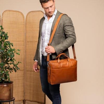 The Chesterfield Brand Frazer - Leren Laptoptas tot 15 inch - Cognac