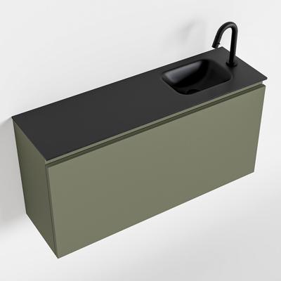 MONDIAZ OLAN 100cm toiletmeubel army. LEX wastafel urban rechts 1 kraangat