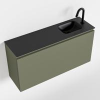 MONDIAZ OLAN 100cm toiletmeubel army. LEX wastafel urban rechts 1 kraangat - thumbnail