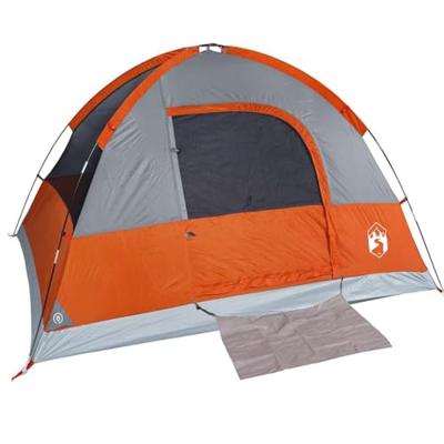 Koepeltent 3-persoons waterdicht grijs en oranje Koepeltent 3-persoons waterdicht grijs en oranje