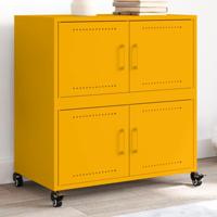 Dressoir 68x39x72 cm staal mosterdgeel - thumbnail