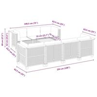 8-delige Loungeset met kussens poly rattan beige - thumbnail