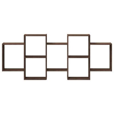 Wandschap 159x18x65 cm bewerkt hout bruin eikenkleurig