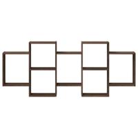 Wandschap 159x18x65 cm bewerkt hout bruin eikenkleurig - thumbnail