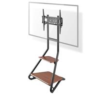 TV Vloerstandaard | 37 - 75 " | Maximaal schermgewicht: 40 kg | Bauhaus Design | Aanpasbare vooraf ingestelde hoogtes | MDF / Staal | Bruin / Zwart - thumbnail