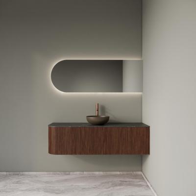 Badkamermeubelset Gliss Design Alluro 140 cm Rechts Walnut Badkamermeubelset Gliss Design Alluro 140 cm Rechts Walnut