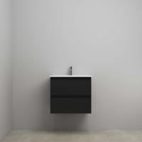 On-Line Onderkast - 60 cm - Voorgemonteerd - Porseleinen Wastafel - 1 Kraangat - Mat Zwart - thumbnail